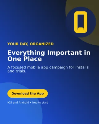 Aurora Mobile App Poster — editable blue technology and gaming template, instagram portrait