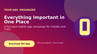 Aurora Mobile App Wide Ad — editable purple technology and gaming template, youtube thumbnail