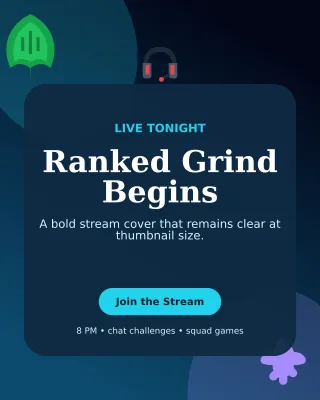 Botanical Gaming Stream Poster — editable black technology and gaming template, instagram portrait