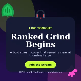 Botanical Gaming Stream Social Post — editable black technology and gaming template, instagram post