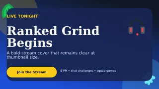 Botanical Gaming Stream Wide Ad — editable blue technology and gaming template, youtube thumbnail
