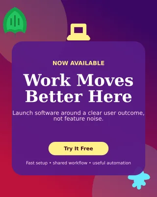 Botanical SaaS Launch Poster — editable purple technology and gaming template, instagram portrait