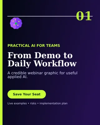 Editorial AI Webinar Poster — editable black technology and gaming template, instagram portrait