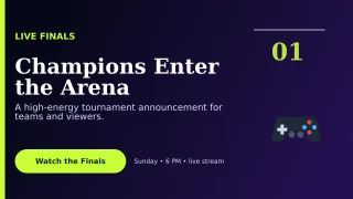 Editorial Esports Event Wide Ad — editable black technology and gaming template, youtube thumbnail