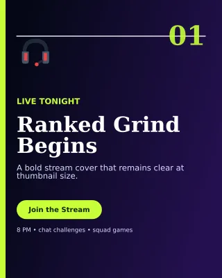 Editorial Gaming Stream Poster — editable black technology and gaming template, instagram portrait