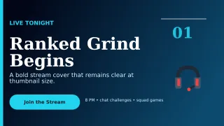 Editorial Gaming Stream Wide Ad — editable black technology and gaming template, youtube thumbnail
