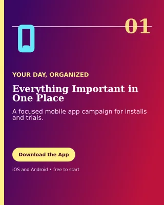 Editorial Mobile App Poster — editable purple technology and gaming template, instagram portrait