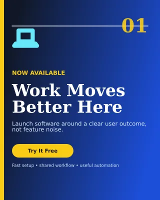 Editorial SaaS Launch Poster — editable blue technology and gaming template, instagram portrait