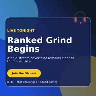 Glass Gaming Stream Social Post — editable blue technology and gaming template, instagram post