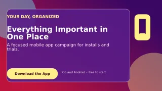 Glass Mobile App Wide Ad — editable purple technology and gaming template, youtube thumbnail