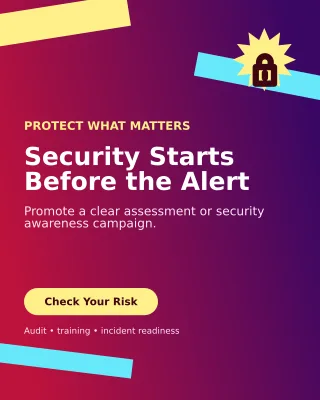 Kinetic Cybersecurity Poster — editable purple technology and gaming template, instagram portrait