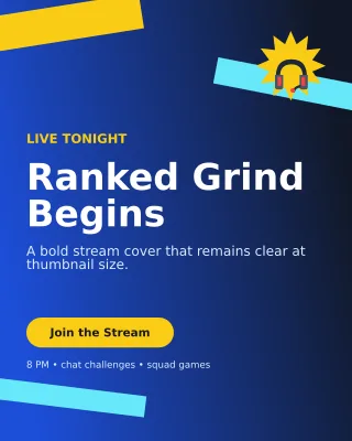 Kinetic Gaming Stream Poster — editable blue technology and gaming template, instagram portrait