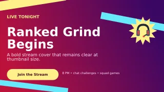 Kinetic Gaming Stream Wide Ad — editable purple technology and gaming template, youtube thumbnail