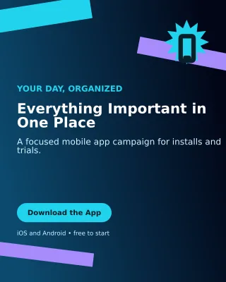 Kinetic Mobile App Poster — editable black technology and gaming template, instagram portrait