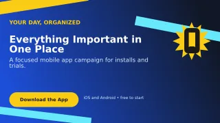 Kinetic Mobile App Wide Ad — editable blue technology and gaming template, youtube thumbnail