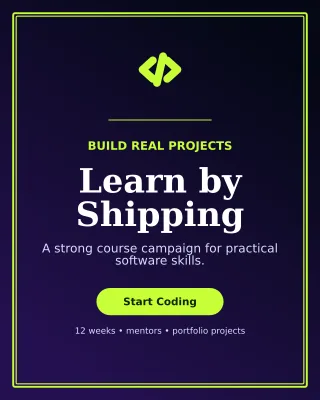 Luxe Coding Bootcamp Poster — editable black technology and gaming template, instagram portrait