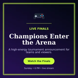 Luxe Esports Event Social Post — editable black technology and gaming template, instagram post