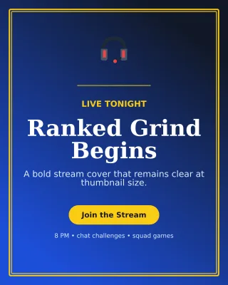 Luxe Gaming Stream Poster — editable blue technology and gaming template, instagram portrait