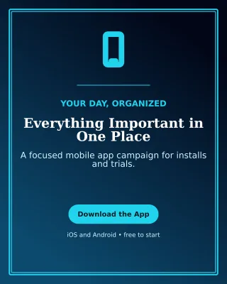 Luxe Mobile App Poster — editable black technology and gaming template, instagram portrait