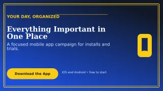 Luxe Mobile App Wide Ad — editable blue technology and gaming template, youtube thumbnail