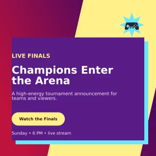 Neo Esports Event Social Post — editable purple technology and gaming template, instagram post