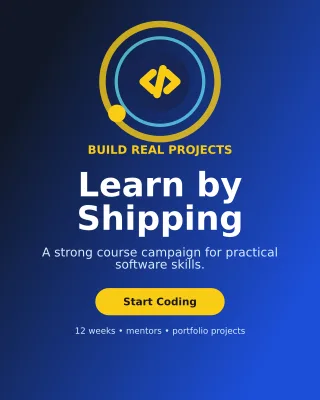 Orbit Coding Bootcamp Poster — editable blue technology and gaming template, instagram portrait