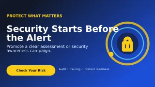 Orbit Cybersecurity Wide Ad — editable blue technology and gaming template, youtube thumbnail