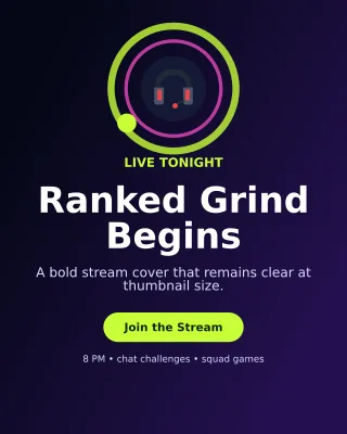 Orbit Gaming Stream Poster — editable black technology and gaming template, instagram portrait