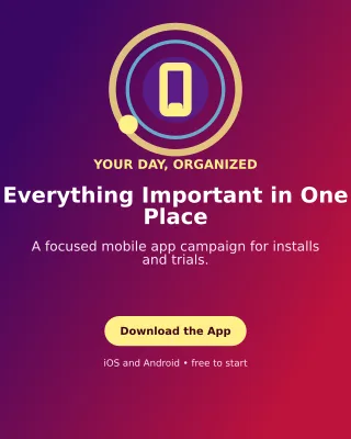 Orbit Mobile App Poster — editable purple technology and gaming template, instagram portrait
