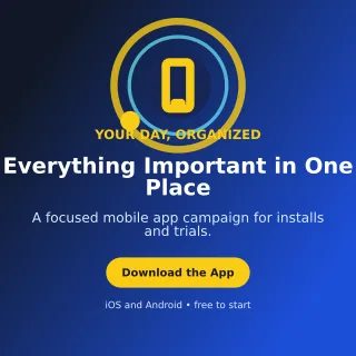 Orbit Mobile App Social Post — editable blue technology and gaming template, instagram post