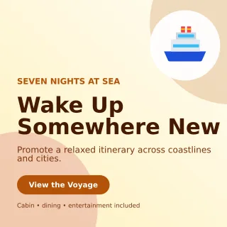 Aurora Cruise Holiday Social Post — editable white travel and hospitality template, instagram post