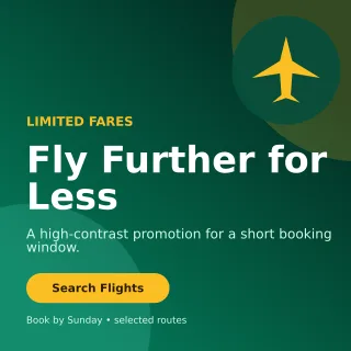 Aurora Flight Deal Social Post — editable black travel and hospitality template, instagram post