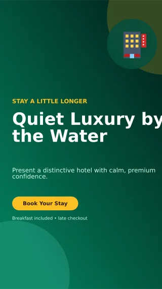 Aurora Hotel Promotion Story — editable black travel and hospitality template, story / reel