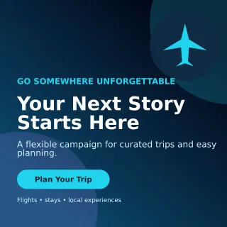 Aurora Travel Agency Social Post — editable black travel and hospitality template, instagram post
