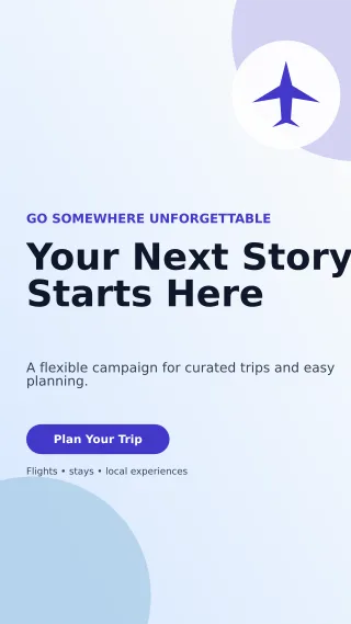 Aurora Travel Agency Story — editable white travel and hospitality template, story / reel