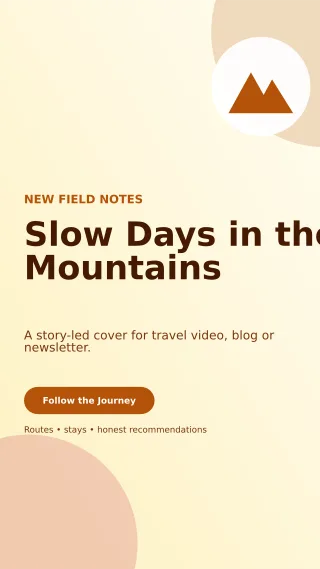 Aurora Travel Creator Story — editable white travel and hospitality template, story / reel