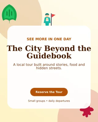 Botanical City Tour Offer Poster — editable white travel and hospitality template, instagram portrait