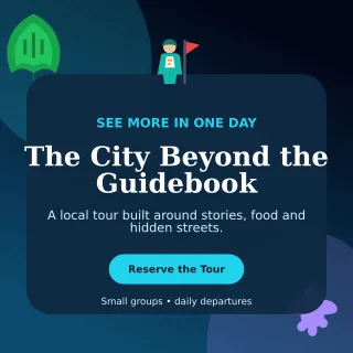 Botanical City Tour Social Post — editable black travel and hospitality template, instagram post