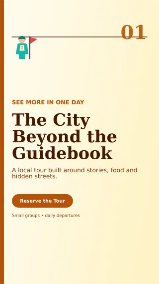 Editorial City Tour Story — editable white travel and hospitality template, story / reel