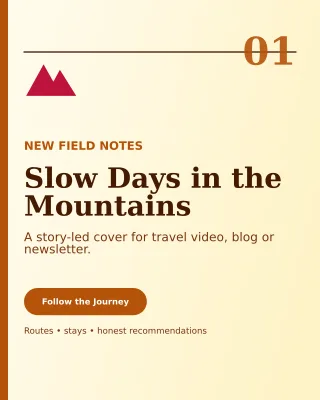 Editorial Travel Creator Offer Poster — editable white travel and hospitality template, instagram portrait