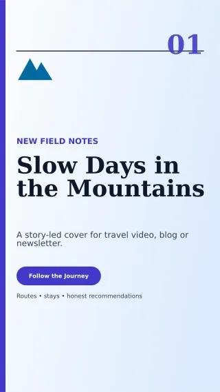 Editorial Travel Creator Story — editable white travel and hospitality template, story / reel