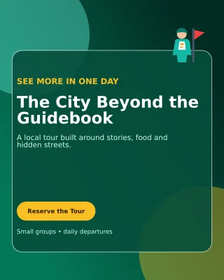 Glass City Tour Offer Poster — editable black travel and hospitality template, instagram portrait