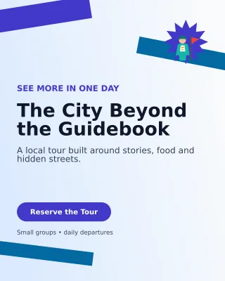 Kinetic City Tour Offer Poster — editable white travel and hospitality template, instagram portrait