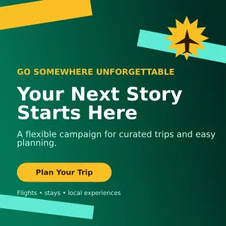 Kinetic Travel Agency Social Post — editable black travel and hospitality template, instagram post