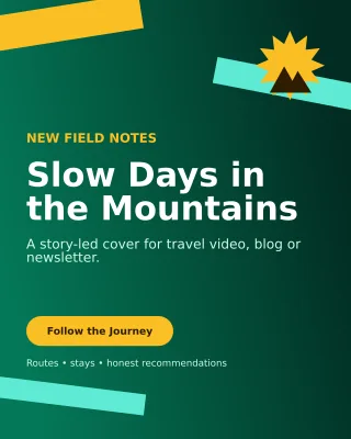 Kinetic Travel Creator Offer Poster — editable black travel and hospitality template, instagram portrait