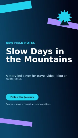 Kinetic Travel Creator Story — editable black travel and hospitality template, story / reel
