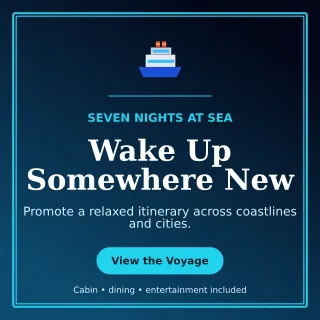 Luxe Cruise Holiday Social Post — editable black travel and hospitality template, instagram post