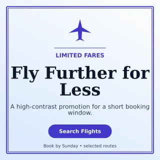 Luxe Flight Deal Social Post — editable white travel and hospitality template, instagram post