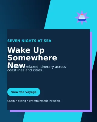 Neo Cruise Holiday Offer Poster — editable black travel and hospitality template, instagram portrait