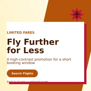 Neo Flight Deal Social Post — editable white travel and hospitality template, instagram post